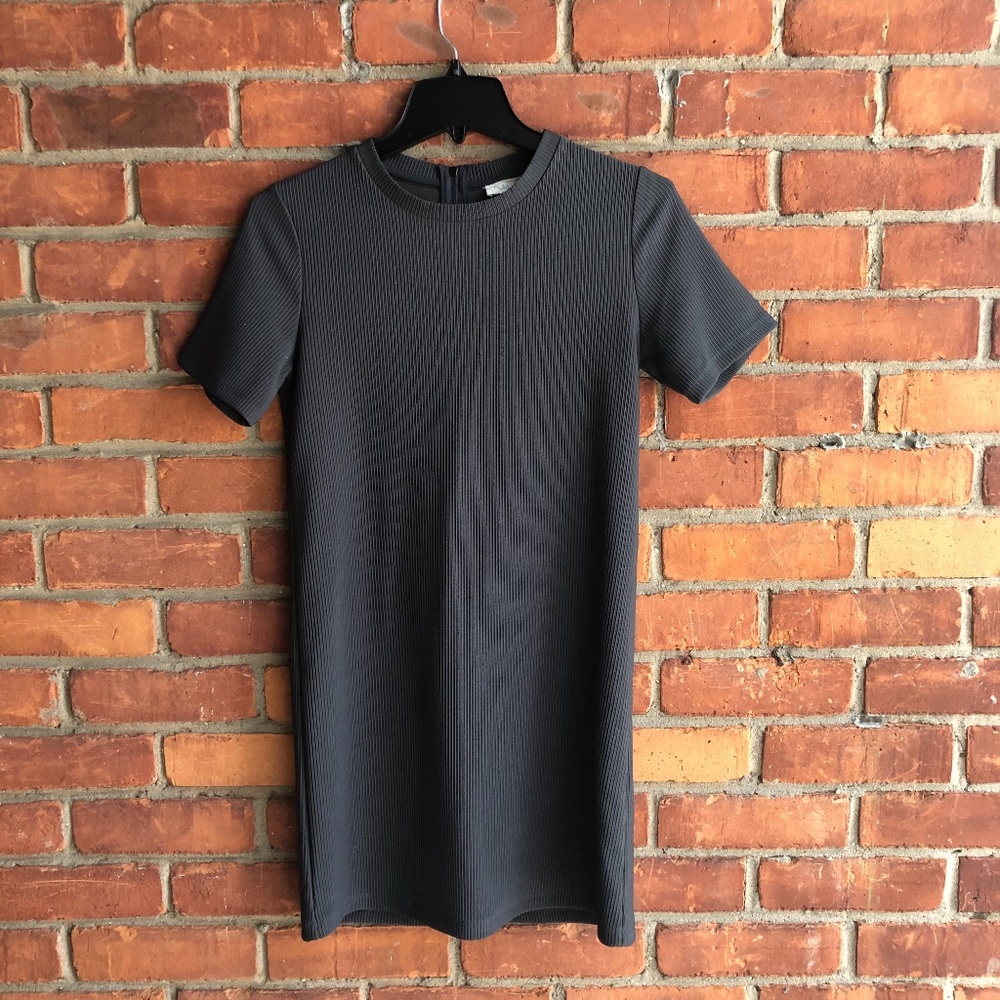 Ribbed Mock-Neck T-Shirt Dress